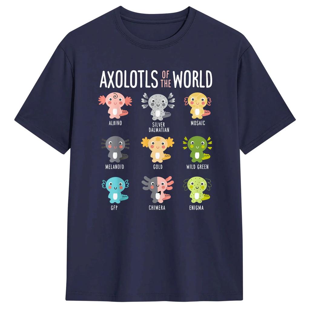 Axolotls Of The World Axolotl Amphibian Animal Lovers TShirt Summer Cotton TShirts For Male Short Sleeve Streetwear Top Tees