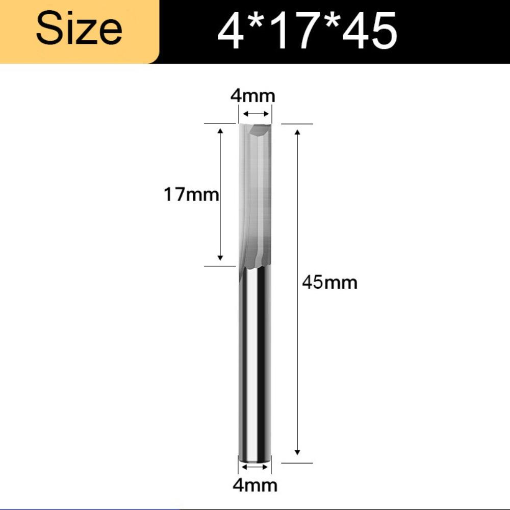 4/6mm Shank 2 Flute End Mill Tungsten Carbide CNC Router Bit Straight Slot Milling Cutter