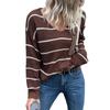 Vintage Fashion Elegant Casual Women's Fall and Winter Women's V-neck Long-sleeved Striped Sweater Women