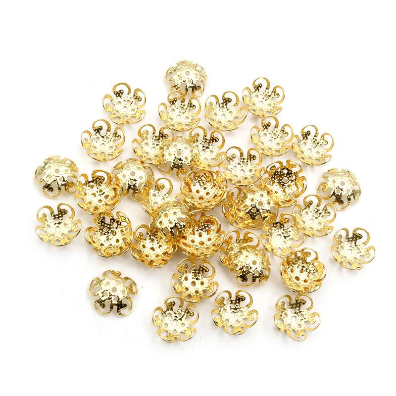 50pcs Stainless Steel Beads Caps Flower Shape Spacer Bead End Caps DIY Jewelry Making Findings For Necklace Bracelet Accessories