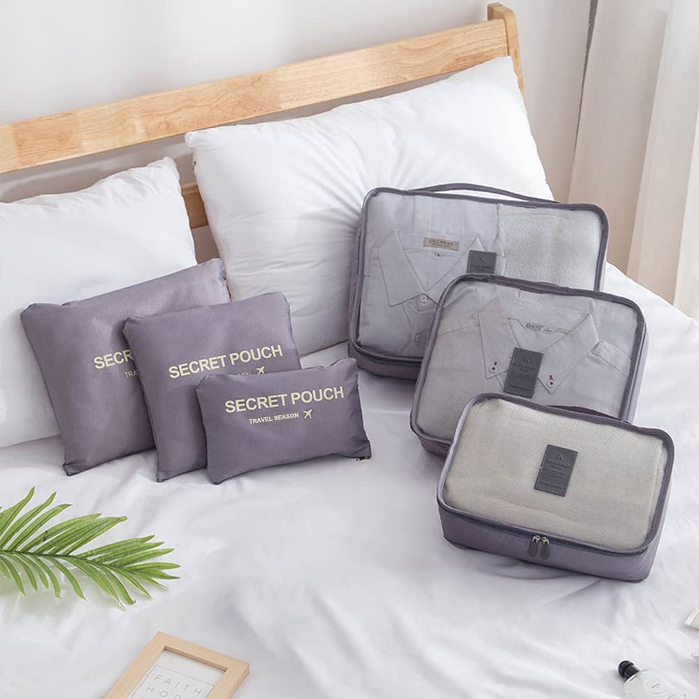7 Set Packing Cubes Packing Organizers Travel Luggage Organizers for Suitcase Travel Accessories with Laundry Bag & Shoe Bag