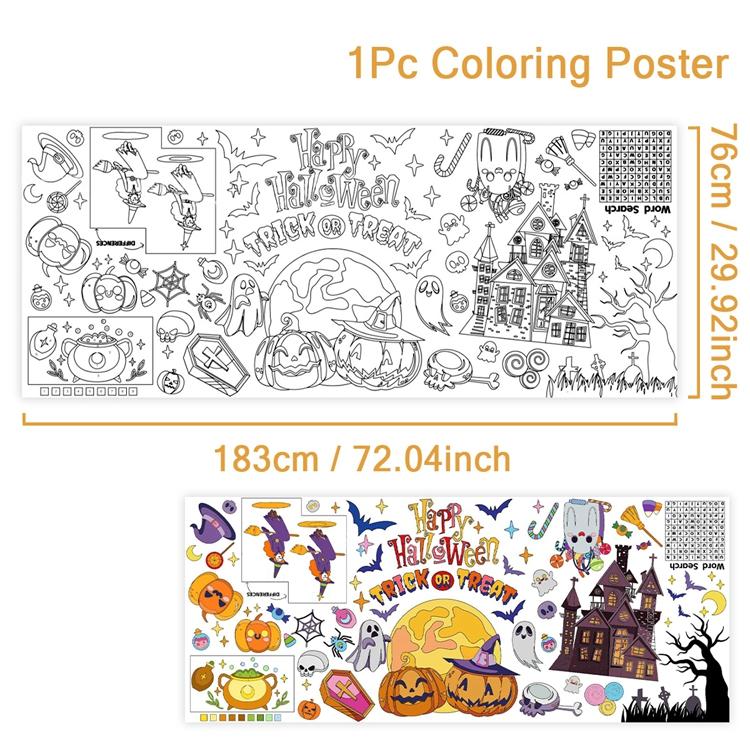

Гигантский раскрасочный плакат на Хэллоуин/скатерть-поделки на Хэллоуин для детей бумажный раскрасочный баннер детские подарки украшение вечеринки на Хэллоуин