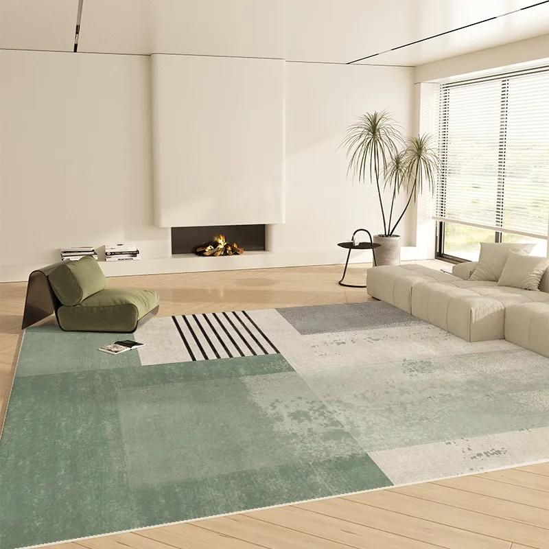 Tappeto Geometrico Verde Decorazione Minimalista di Lusso Tappeto per Soggiorno Tappeto Morbido e Confortevole per Camera da Letto Tappeto di Velluto per Tavolino da Caffè Enorme