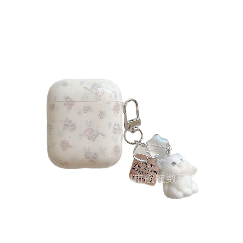 ins girl bow floral cat AirPods pro1 protective case apple 1 generation bluetooth headset case simple
