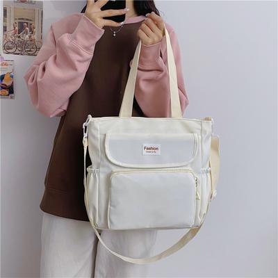 Junior High School Students High School Students Large Capacity Shoulder Bag Crossbody Bag Simple and Fresh Make-up Nylon Handbag