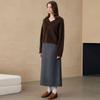 Autumn and winter cashmere V-neck loose-knit pullover sweater lazy women's yak fleece bottoming sweater women's knitting