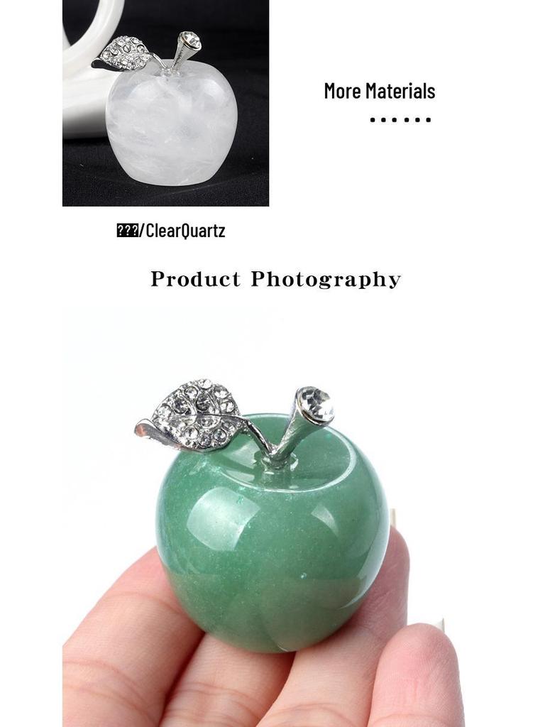 1742-30mm Big Apple Natural Crystal Stone Ornament for Christmas