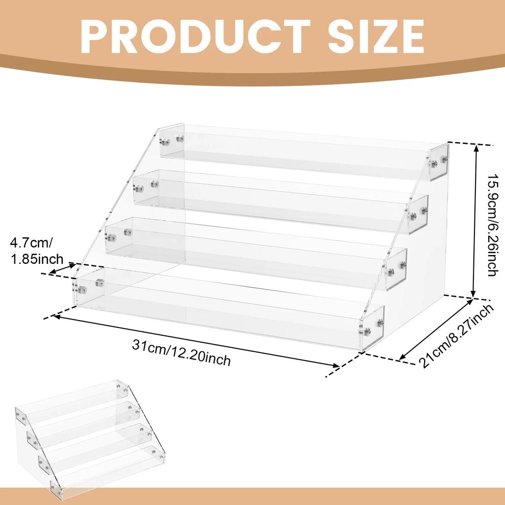 4/5 Tiers Acrylic Shelf Display stand Transparent Figures Showcase Cosmetic Makeup Perfume Doll CD DVD Blind box display rack