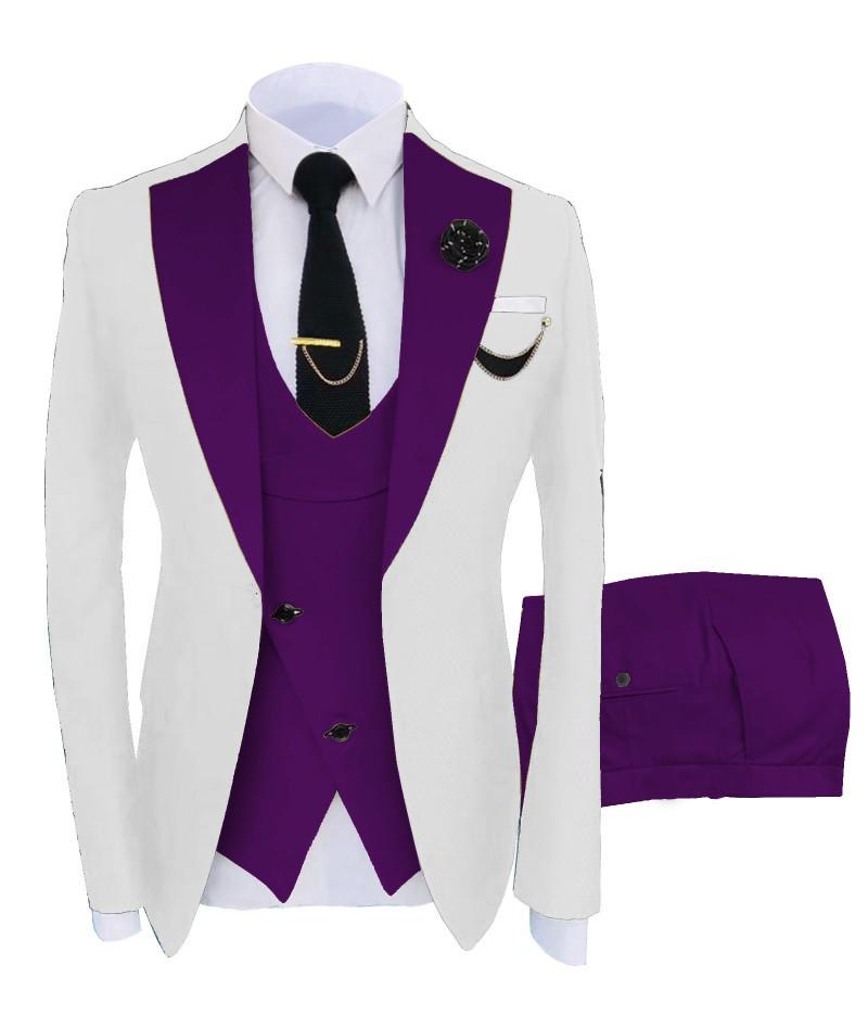 2025 European & American Men's Three-Piece Suit Set - Business, Banquet, or Groomsmen Attire
