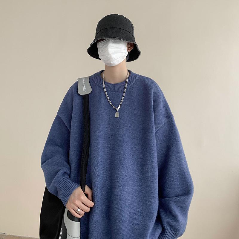 Men's Retro Knit Base Layer - Loose Fit for Autumn & Winter