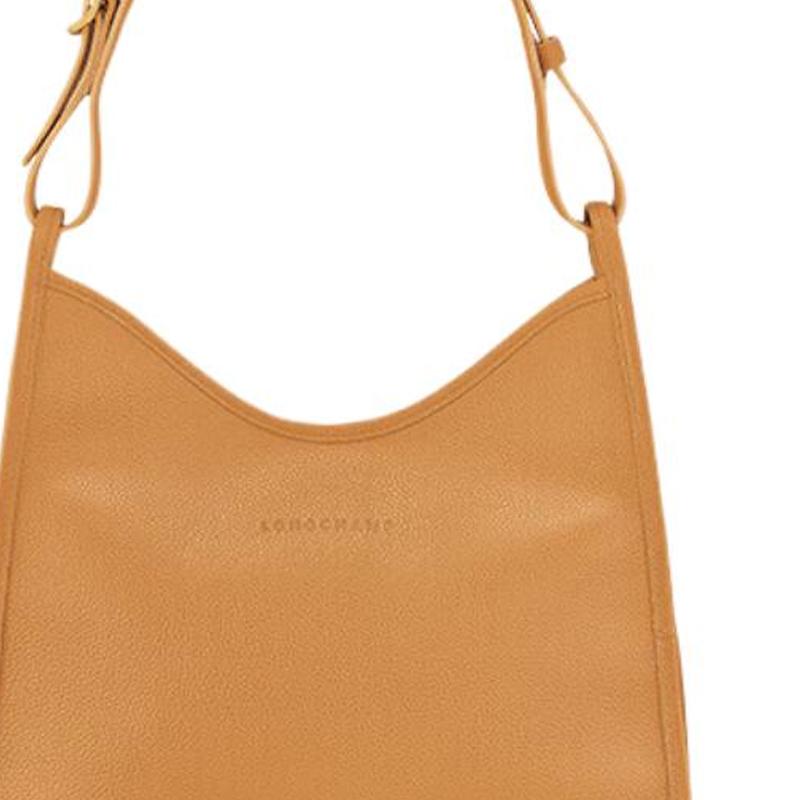 Longchamp Le Foulonné Gold Metal Hardware Magnetic Closure Cowhide Hobos Handheld Shoulder Bag Medium Women Handbags Brown 10155021371