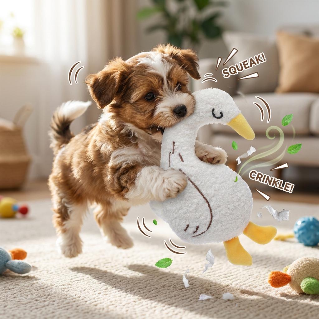 Squeaky Bite-Resistant Plush Toy for Dogs - Animal Styles, Teething & Interactive Play