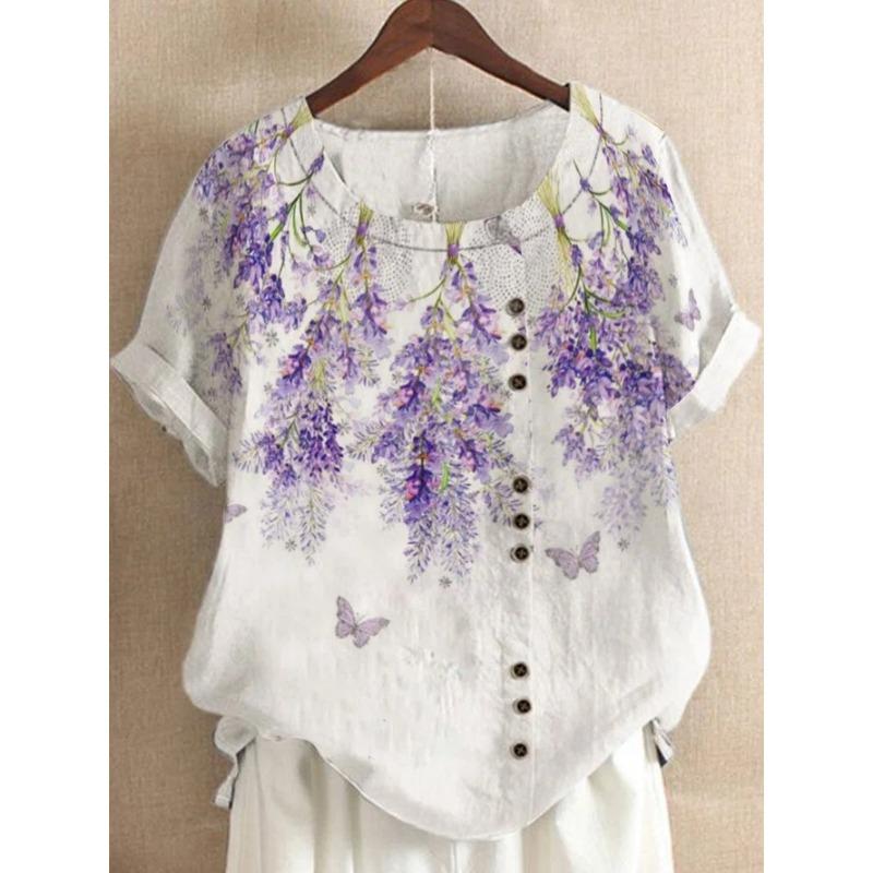 BITCED Women's Fashion Casual Short Sleeve O-Neck Blouses & Shirts