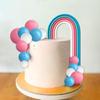 21pcs Pink Blue Rainbow and Spherical Cake Decoration Reveal Gender, Party Baking Decoration, Birthday Party Supplies