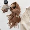 Double-sided solid color imitation cashmere scarf women's winter new thickened warm scarf student scarf shawl