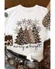 Azura Exchange Leopard Christmas Tree Graphic Print T-Shirt