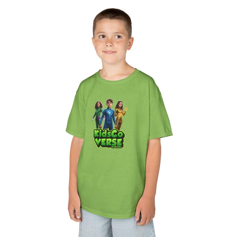 KidsCo Verse T-Shirt: Playful Hero Figures, 100% Cotton Tee 100
