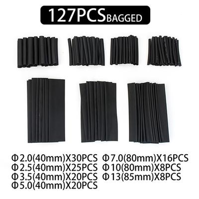 127Pcs Heat Shrink Tubing 2:1 Assortment Polyolefin Tube Car Cable Sleeving Wrap