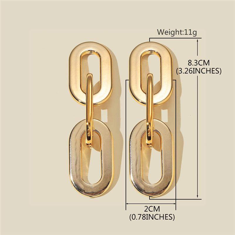 Retro Gold European & American Punk Style Women's Hoop Earrings
