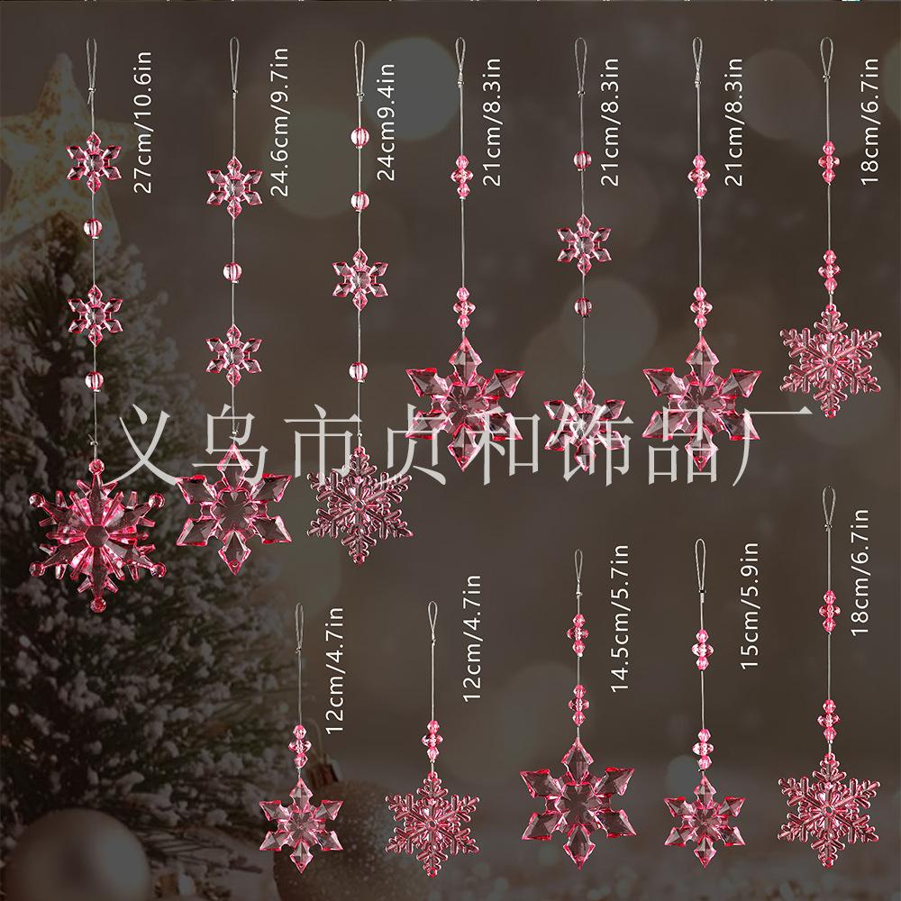 12 Pieces Of Acrylic Snowflake Decorations For Christmas Tree