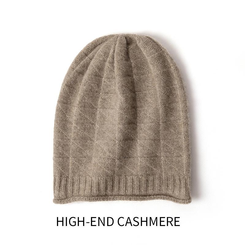 

Cashmere Autumn and Winter New Style Women s High End Knitted Outdoor Warm Jacquard Ear Protection Hat Knitted Casual Baotou Hat one size