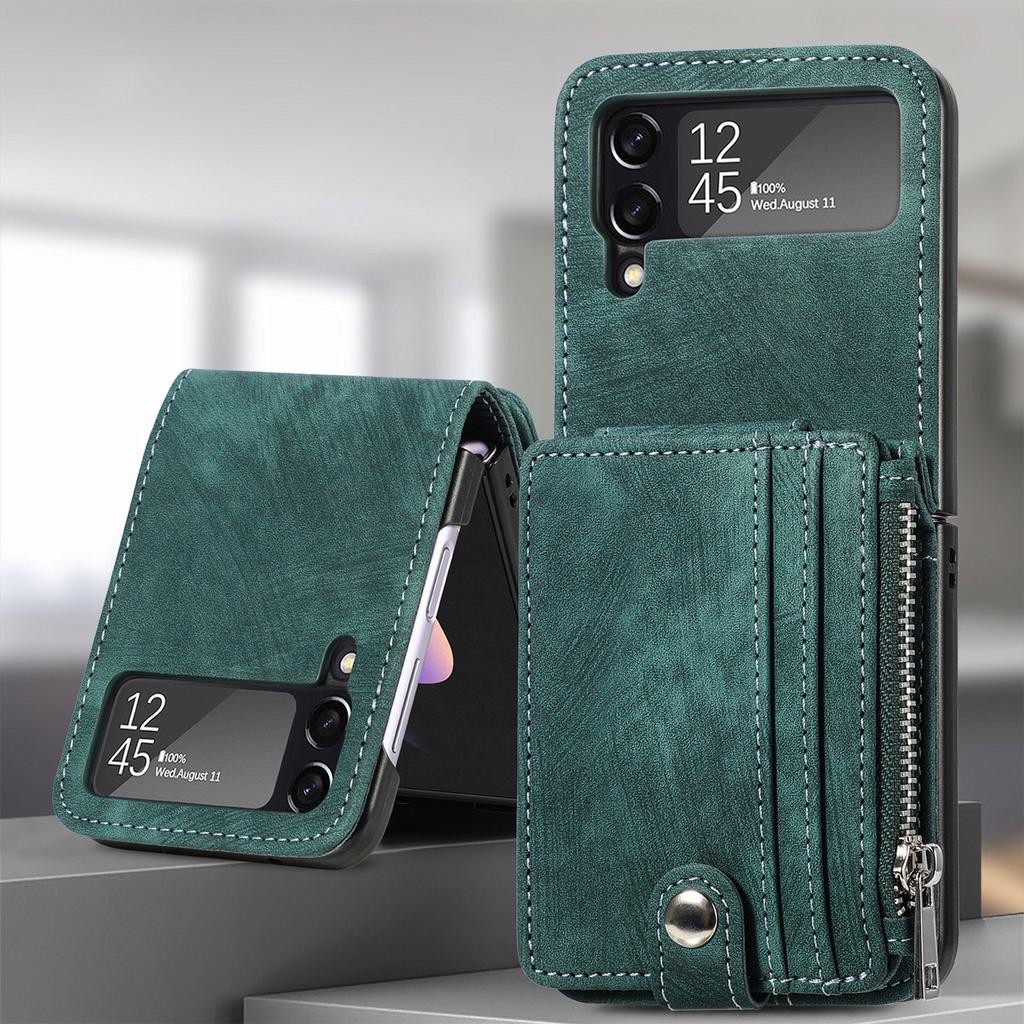 Anti -Dust Business Leather Protective Case For Samsung Galaxy Z Flip4 Flip 4 Flip3 5g Flip 3 Card Holder Wallet Bag Cases
