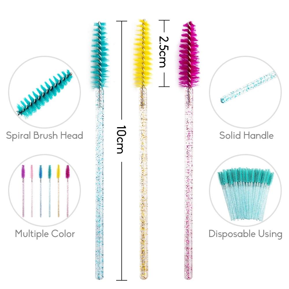 Portable Micro Nylon Eyelash Mascara Wand Lash Spoolies Brush Cosmetic Tools for Eye &  Makeup Minimum Order 50pcs