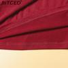 BITCED Plus Size Solid Color Casual Resort Dress Tie-Detail Resort V-Neck Midi Dress