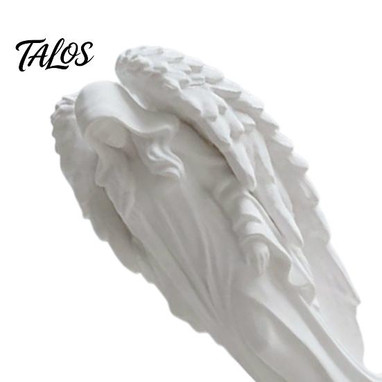 Durable PLA Statue 3D Printed Hooded Angel Figurine, Elegant White Winged Statue, Decor European Style Minimalist Desktop Sculpture for Home Office