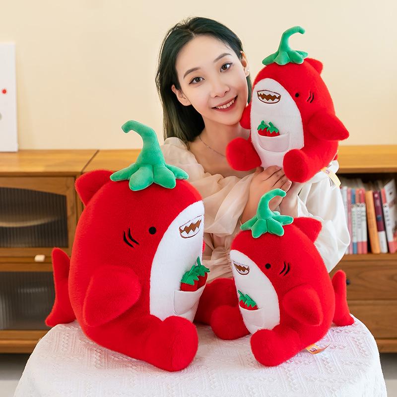 

Spicy Chili Shark Plush Toy: Funny Transformation Pillow for Girls 30 cm [0.28 kg]