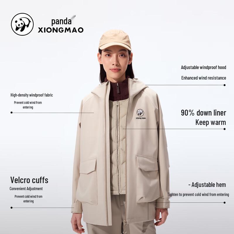 Panda Camel 3-in-1 Down Insulated Hiking Jacket