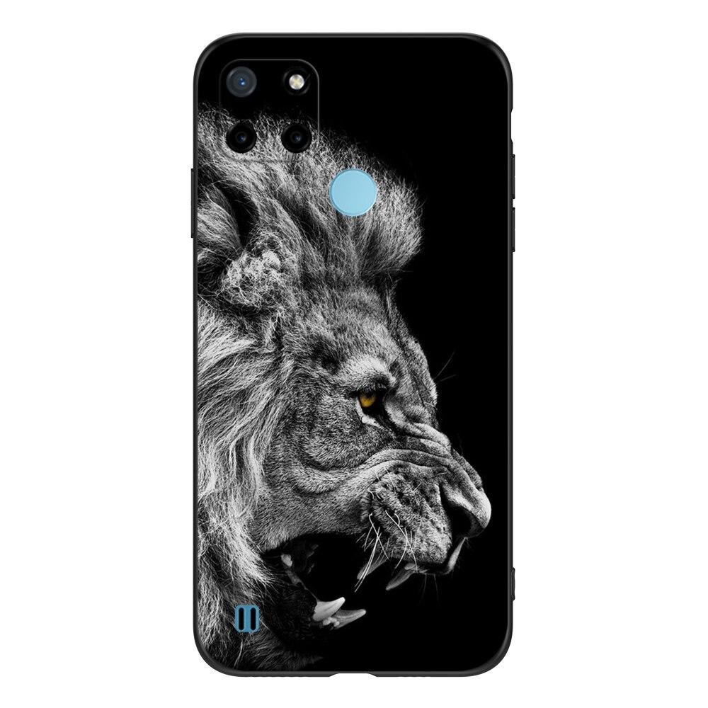 For Realme C21Y C25Y Case For OPPO Realme C21Y C25Y 4G Soft Case RMX3261 Coque 6.5inch Black Tpu Case Lion Wolf Tiger Dragon