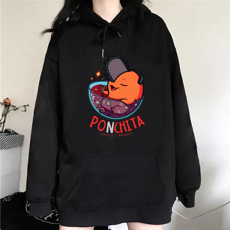 New Anime Pochita Hoodies Women Men Teens Casual Personality Pullover Fashion Long Sleeve Sweatshirt