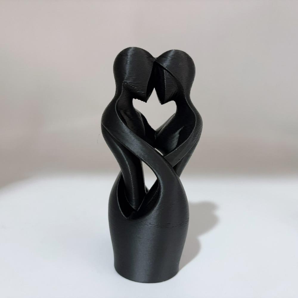 Modern Minimalist Sculptures of Lovers Embracing Each Other, Sculptures of Intertwined Lovers, Valentine's Day Home Decorations