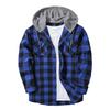 New Fleece Plaid Hooded Shirt Jacket with Double Pockets - European & American Sizes Available for Men