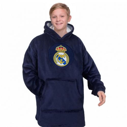 Real Madrid CF Childrens/Kids Crest Oversized Blanket Hoodie