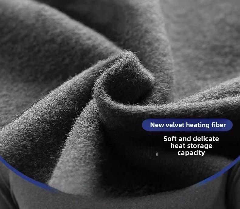 Men's Graphene Self-Heating Velvet Suit with High Waist Trousers for Autumn/Winter