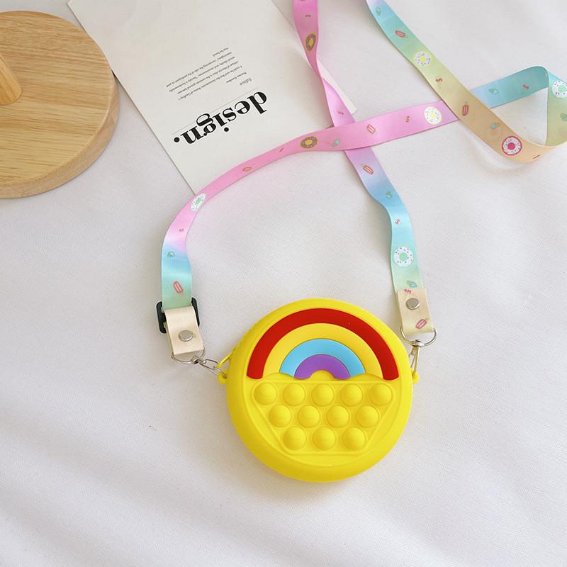 Adorable Silicone Children's Bag Mini Rainbow Crossbody Purse For Kids Unisex