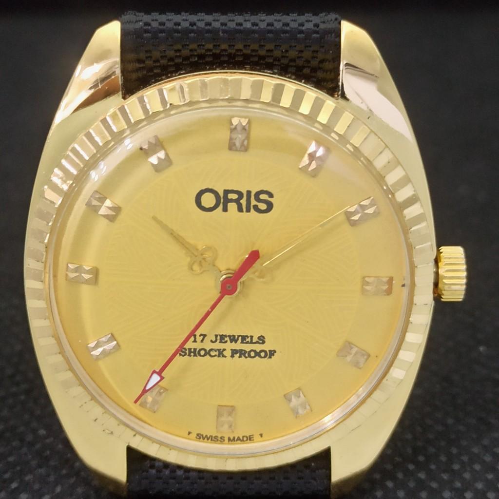 VINTAGE ORIS WINDING SWISS REFURBISHED MENS WRIST YELLOW WATCH 558c-a297218-1