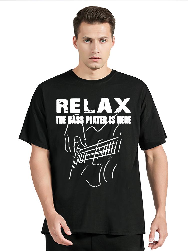 Electric Guitar Nevan Music Relax The Bass Player Is Here T-shirt Summer Casual Tops Tshirt Men's Clothing Streetwear T Shirt