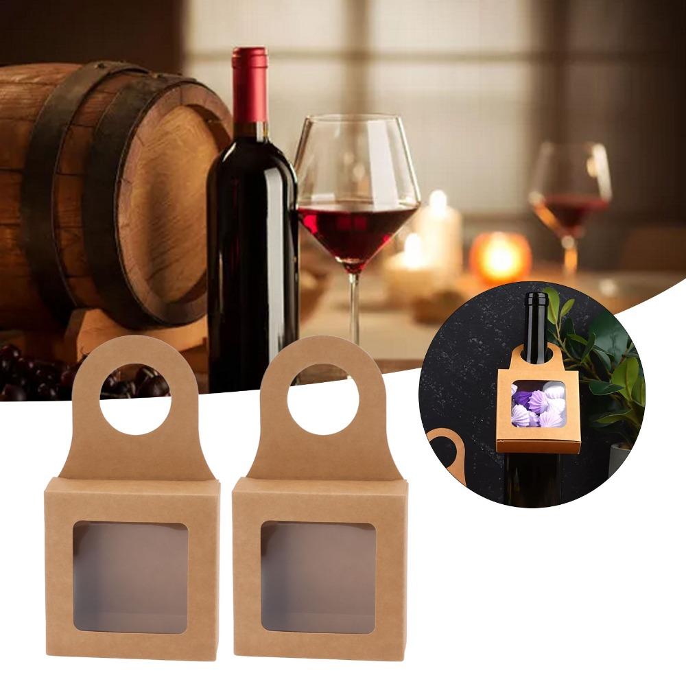 25PCS Hanging Hook Gift Box Kraft Paper Bottle Hanger Box Hanging Favor Box  Home Decoration