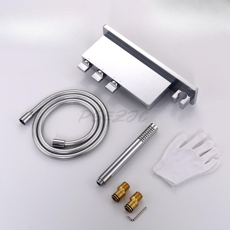 Surface Mounted Storage Bathtub Faucet All Copper Household Showerhead Set Hotel Waterfall Bathtub Faucet