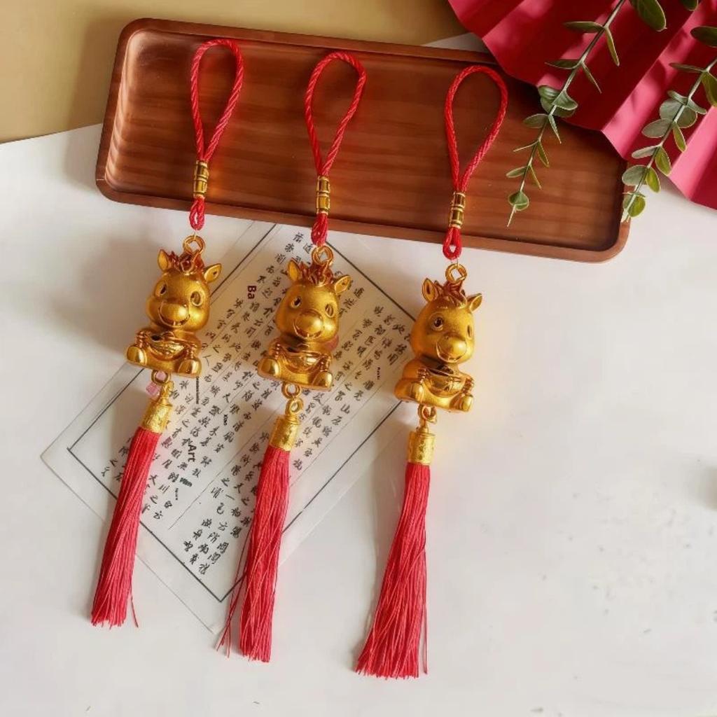 New! 6Pcs Chinese New! Year Lantern Pendant Lucky Decoration 2026 Year Of The Horse Wall Hanging Car Ornament Housewarming Gifts