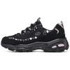 DLites Mesh Checkerboard Bear Comfortable Versatile Daily Mid-Top Dad Shoes Women Sneakers Black 896271-BKMT