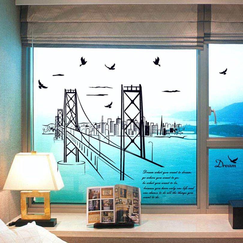 DIY Modern San Francisco Puente Patrón Pegatinas de Pared para la oficina de la sala de estar DIY Modern San Francisco Puente Patrón Pegatinas de Pared para la oficina de la sala de estar