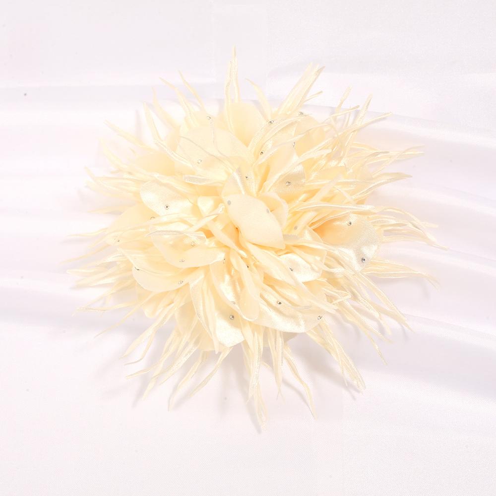 Ручная работа Тканевые Цветочные Аксессуары Нагрудный Цветок Модная Брошь One Size бежевый