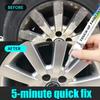 Universal Alloy Wheel Repair Kit for Silver Car Rims, Scratch and Curb Damage Repair Set with Paint Pen, Filler and Polish