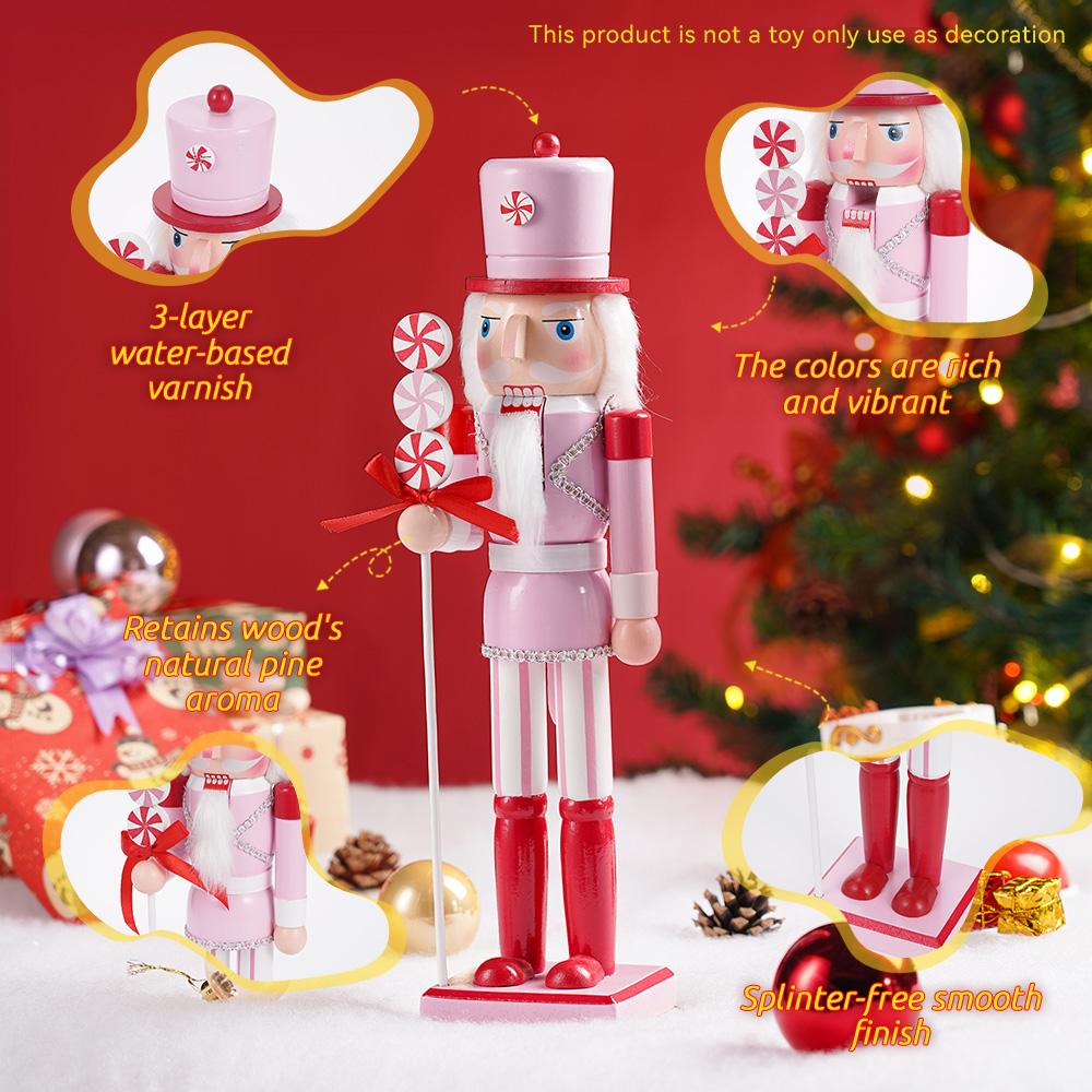 38CM Christmas Nutcracker Macaron-themed Soldiers Handcrafted Nutcracker Soldier Christmas New Year Festival Decoration Gift