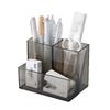 Stylish Multi-Grid Transparent Pen Holder for Office Desk