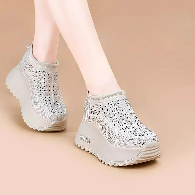 Thick-soled Women's Spring and Summer All-match Small Men's Increased Mesh Breathable Daddy Shoes
